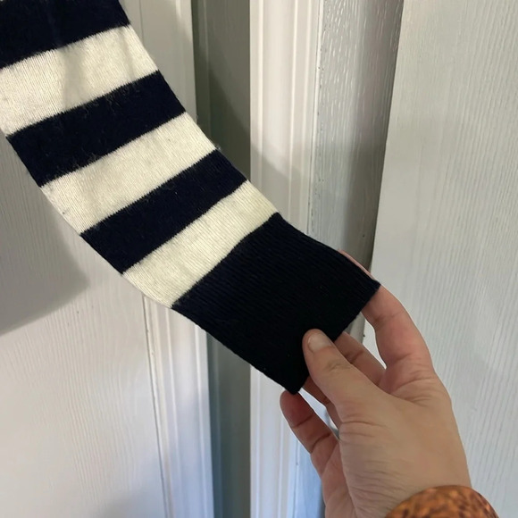 Madewell Navy & White Striped Wool Blend Oversized Sweater Size XXS (fits large) - Picture 2 of 6